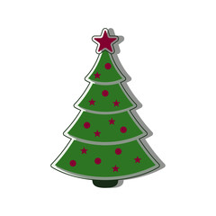 Christmas tree Icon flat vector new year