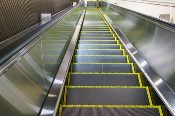 Escalator in modern building