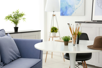 Modern interior on light background