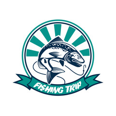 Fishing trip, fisherman sport club badge