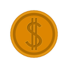 Coin icon. Money financial item commerce market and buy theme. Isolated design. Vector illustration
