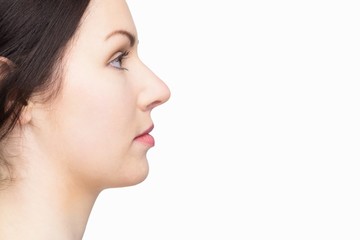 Beautiful woman posing with natural makeup