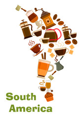 Coffee in shape of South Africa map