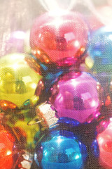 Multi-colored Christmas toys  closeup