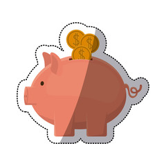 Piggy icon. Money financial item commerce market and buy theme. Isolated design. Vector illustration