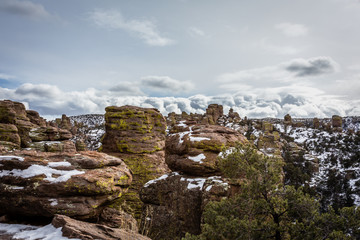 Cloud Formations Mirror Rock Formations, Chiricahua National Monument, SE Arizona