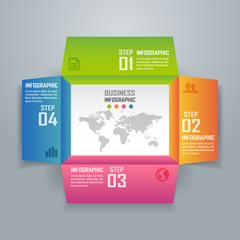 Colorful business infographics and diagram, paper art