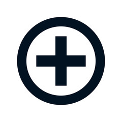 plus symbol silhouette isolated icon vector illustration design