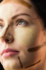 Portrait of woman with contouring makeup