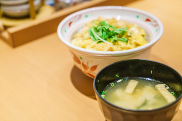 Japanese traditional dish Beef teriyaki with rice