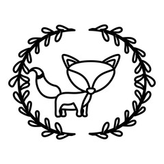 Fox cartoon icon. Animal cute life and nature theme. Isolated design. Vector illustration