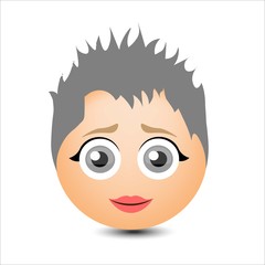 Woman smiles. Girl with short hair. Vector illustration.