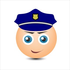 Smiley policeman. Vector illustration
