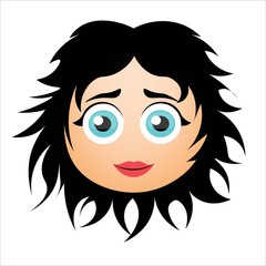 Woman smiles. Girl with long hair. Vector illustration.