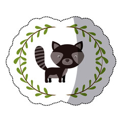 Raccoon cartoon icon. Animal cute life and nature theme. Isolated design. Vector illustration