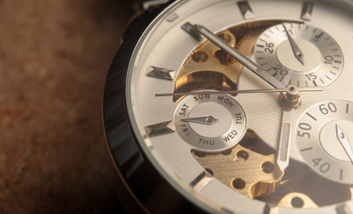 Detail of watch machinery.