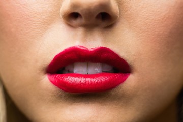  Close up of lips with makeup on them