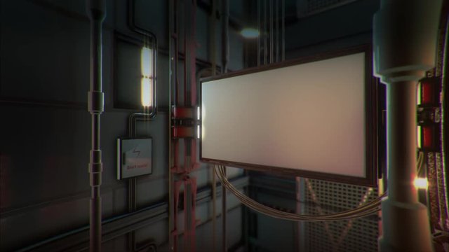 ad screen moving in the lift corridor