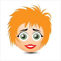 Woman smiles. A girl with short hair. Vector illustration.