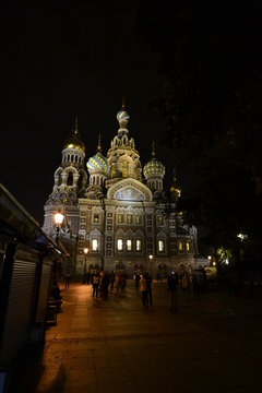 Церковь Спаса на крови в ночное время (Санкт-Петербург)