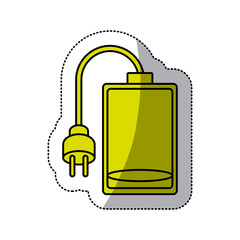 Battery and plug icon. Energy power technology and electricity theme. Isolated design. Vector illustration