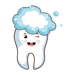 Dental care tooth character vector illustration design