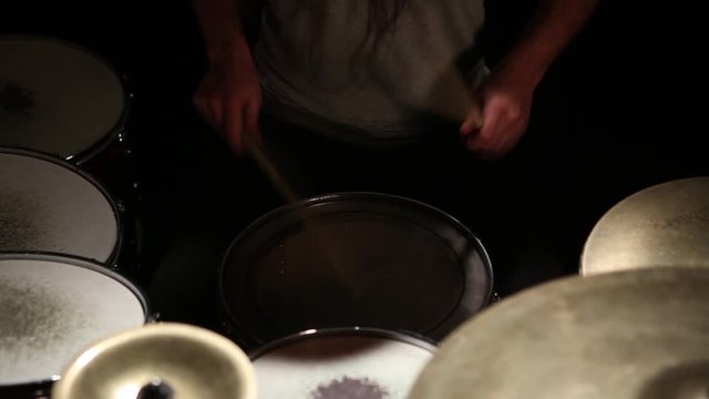 Drummer playing drums