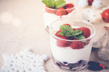 Christmas healthy fruit pudding, breakfast, toning