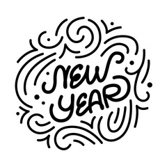 typographic new year, vector