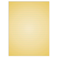 School notebook paper sheet. Exercise book page background. Line