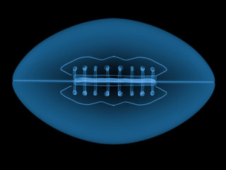 x ray american football ball isolated on black