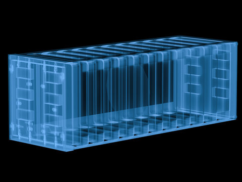 x ray container isolated on black