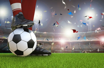 soccer player standing with soccer ball © phonlamaiphoto