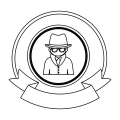 Hacker icon. Security system warning protection and danger theme. Isolated design. Vector illustration