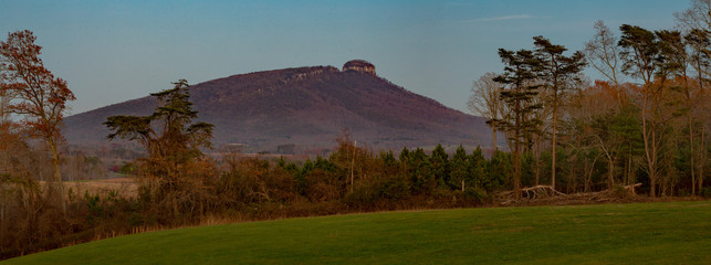 Pilot Mountain in Sunset Light