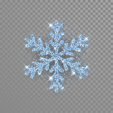 Glittering Snowflake ornament of golden glitter texture