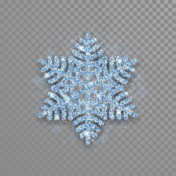 Christmas Snowflake symbol of golden glitter texture