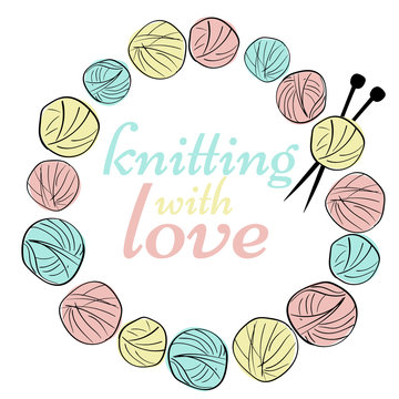 Knitting logo wreath