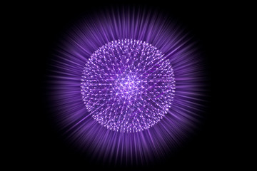 CG model structure form of Nucleus Atom Nuclear explode bomb emit x-ray radiation or light...