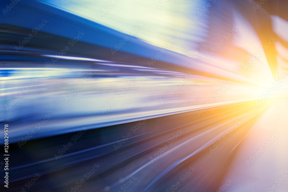 Canvas Prints acceleration super fast speed motion of train station for backgr