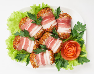 raw stuffed rolls