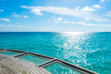 Vacation net seat in tropical Maldives island and beauty of the