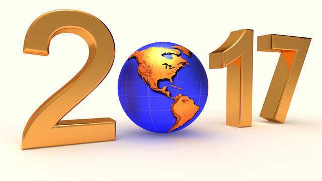 Year 2017 Earth gobe