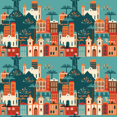 Latin American holiday, the June party of Brazil. Seamless pattern.