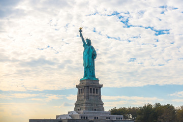 Fototapeta premium Abstract blur Statue of Liberty, New York City , USA .