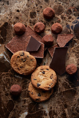 Chocolate chip cookies and chocolates