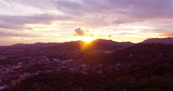 aerial view Khao Rung the land mark view point of Phuket place in the middle of Phuket town
Khao Rang viewpoint on hill top in the middle of Phuket town 
