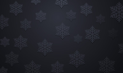 Snowflake decoration black luxury pattern background Christmas, New Year greeting