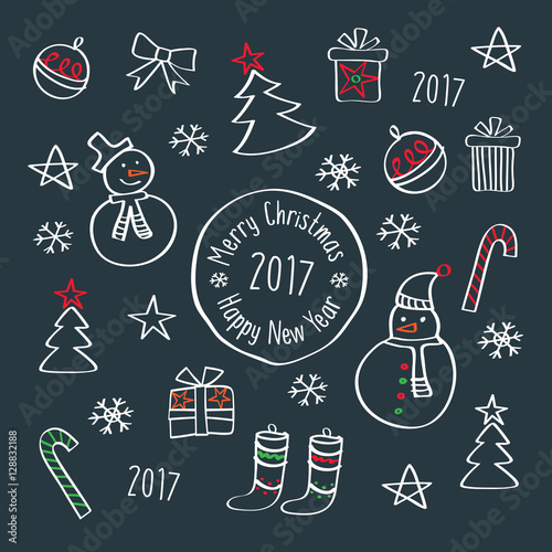 happy new year 2017 merry christmas template for greeting
