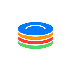 plates, dishes icon vector, solid flat sign, colorful pictogram isolated on white, logo illustration